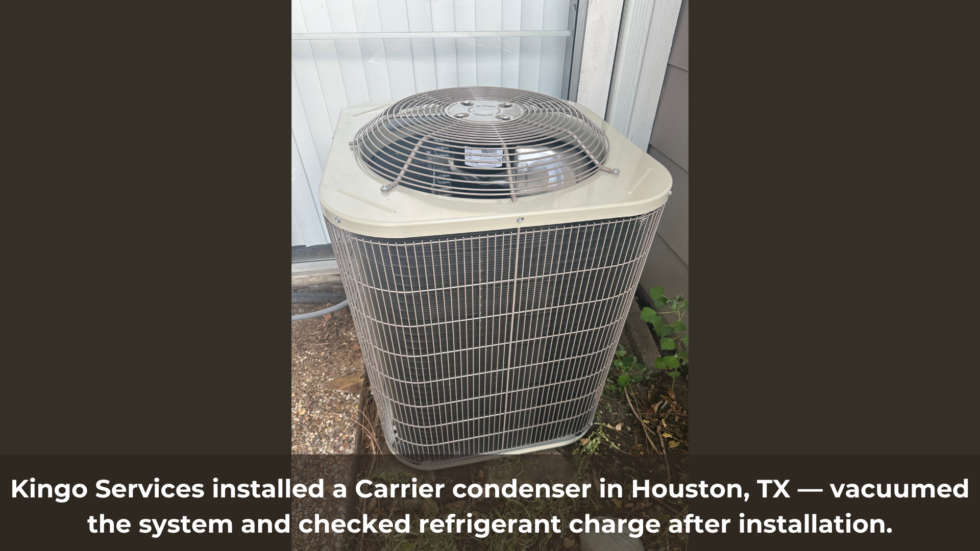 Completed Job Pin proof for Job 2020 Houston Westbury Carrier condenser installation