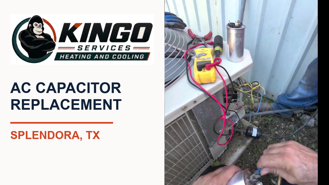 Kingo Services AC capacitor replacement video thumbnail for Splendora, Texas
